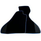 Custom Black Floor Mats for Ferrari Mondial Convertible (1983-1993) with Leather