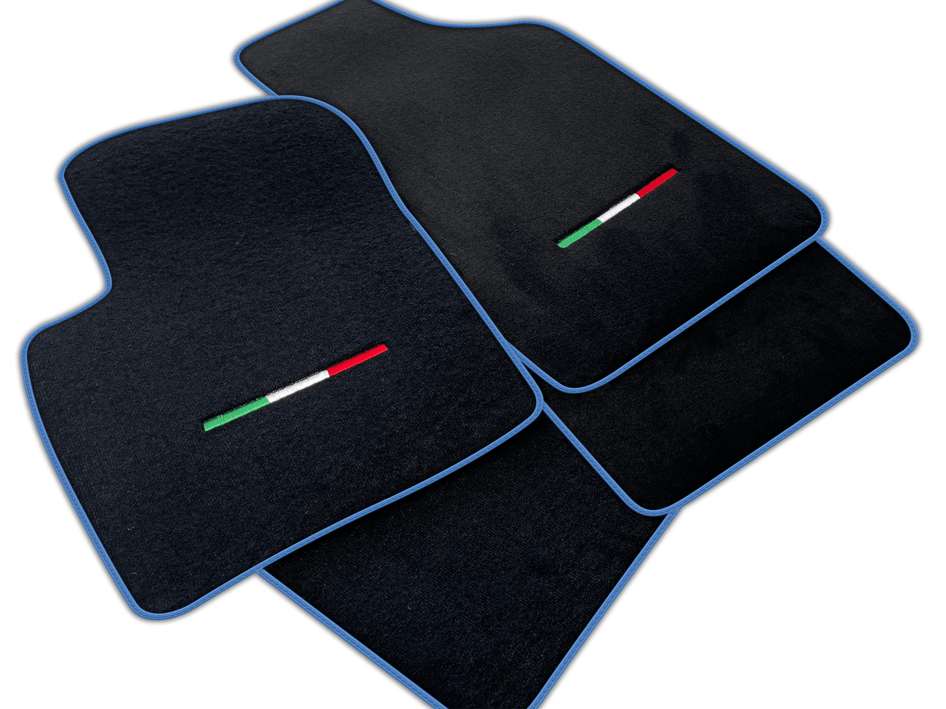 Italian Edition Black Floor Mats for Fiat 500 (2008-2013)