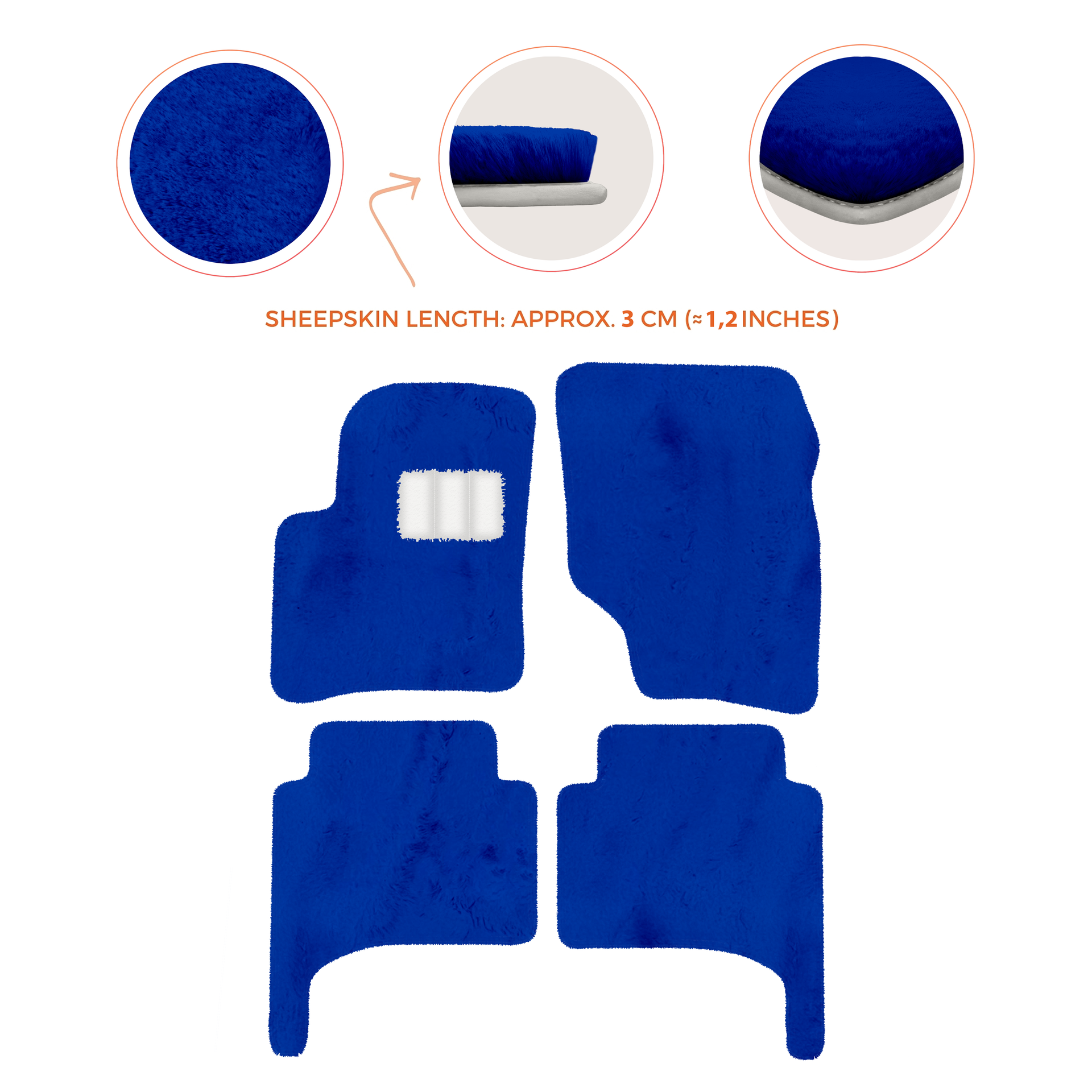 Premium Quality Sheepskin Floor Mats for Porsche 550 (1953-1956)