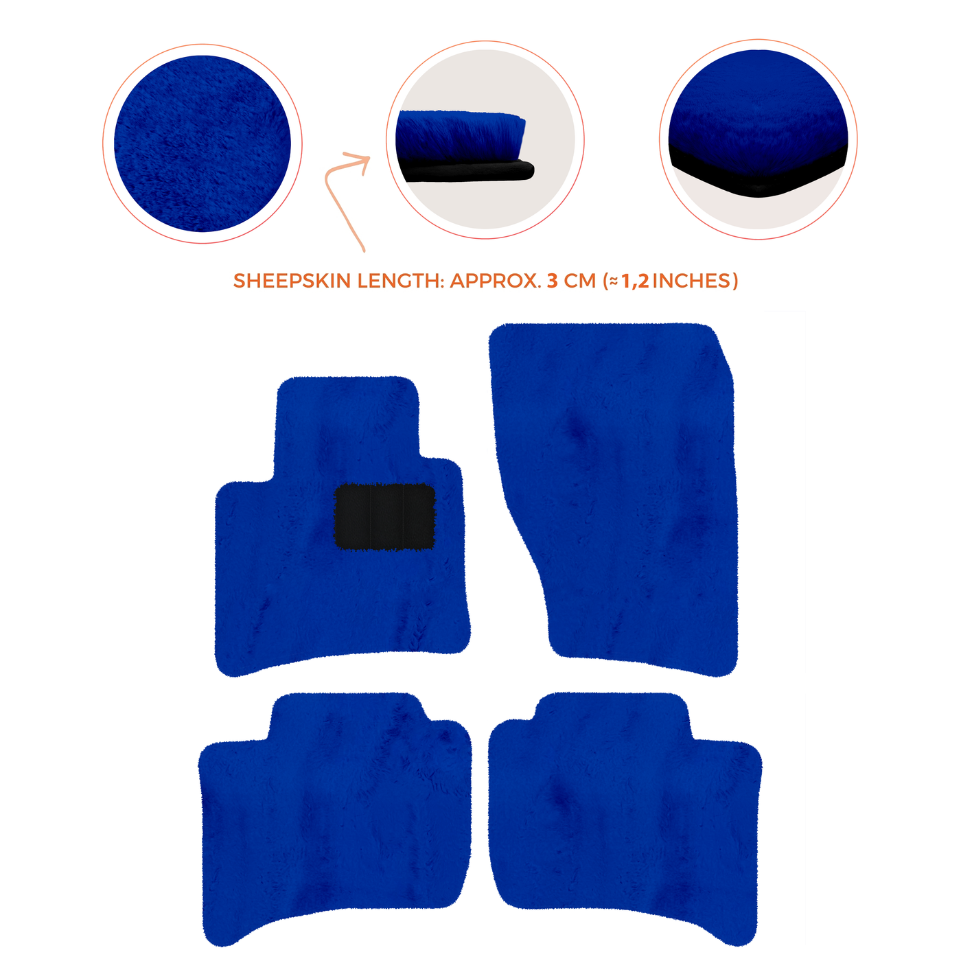 Premium Sheepskin Floor Mats for Porsche Cayenne (2010-2018)