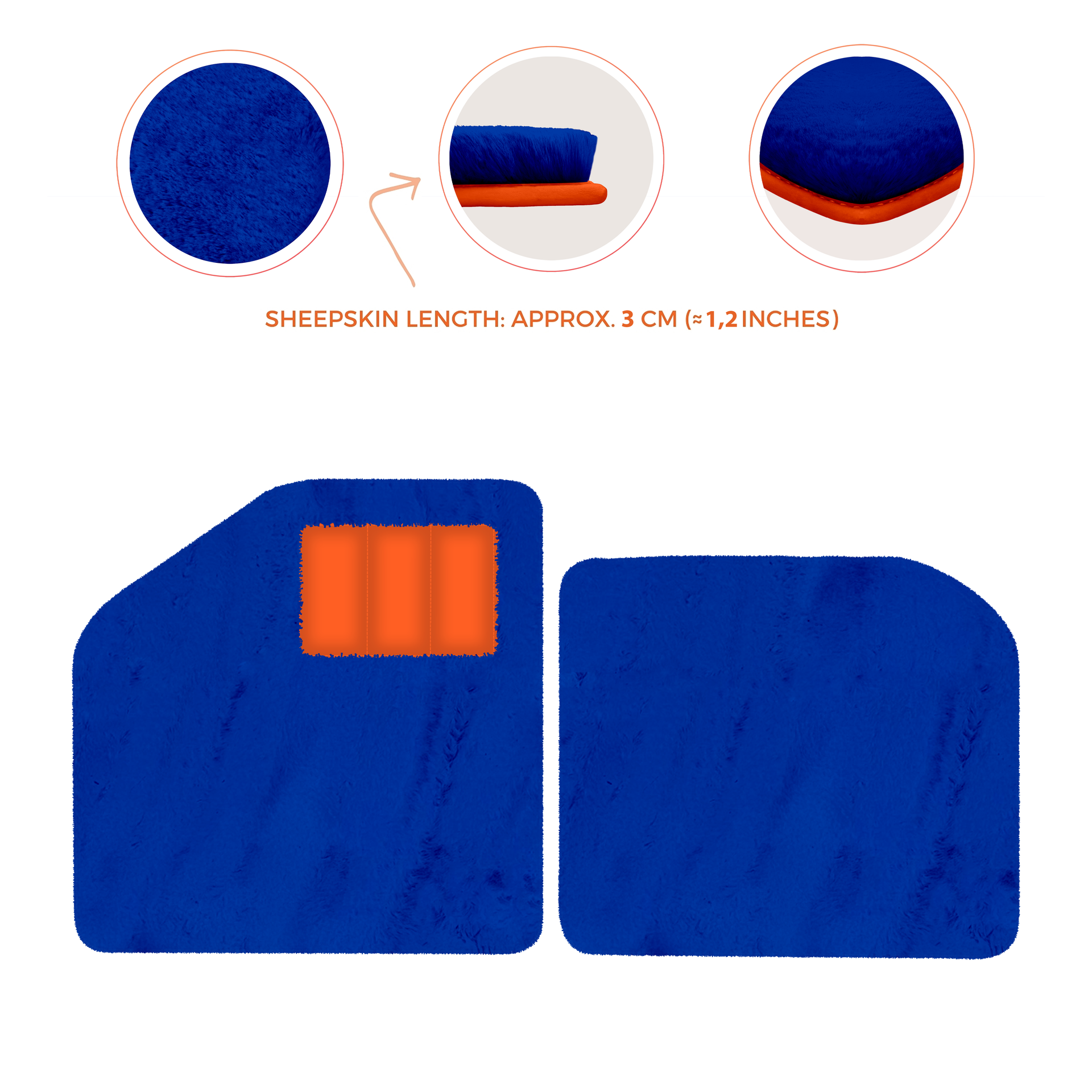 Sheepskin Floor Mats for Aston Martin Vulcan (2015-2016) Track Car - Luxury