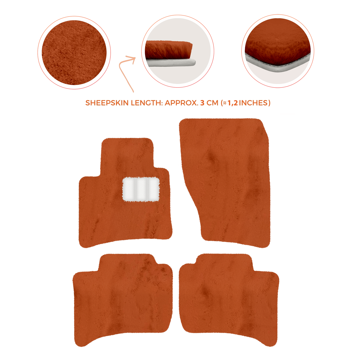 Premium Sheepskin Floor Mats for Porsche Cayenne (2010-2018)