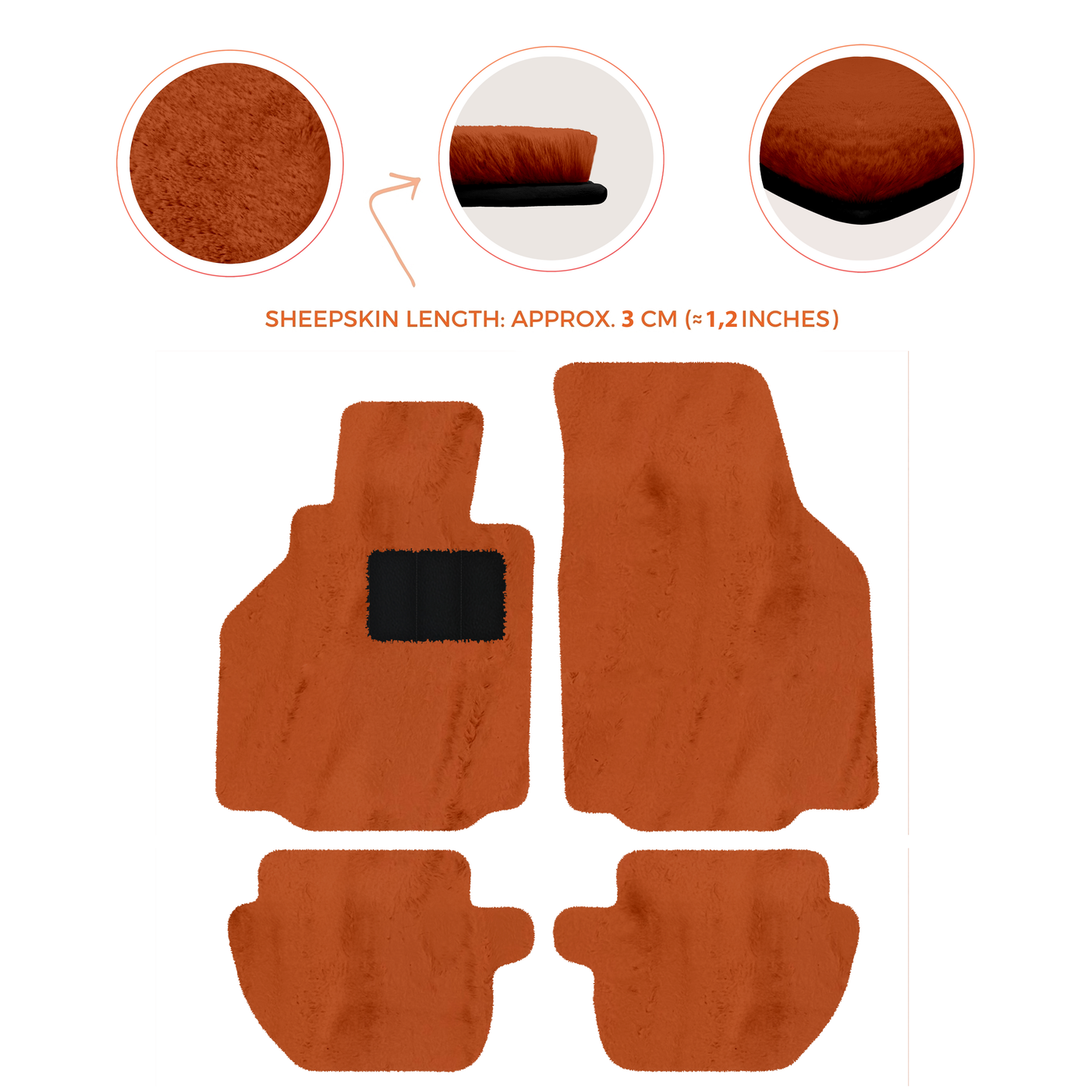 Premium Luxury Sheepskin Floor Mats for Ferrari Roma (2021-2024)