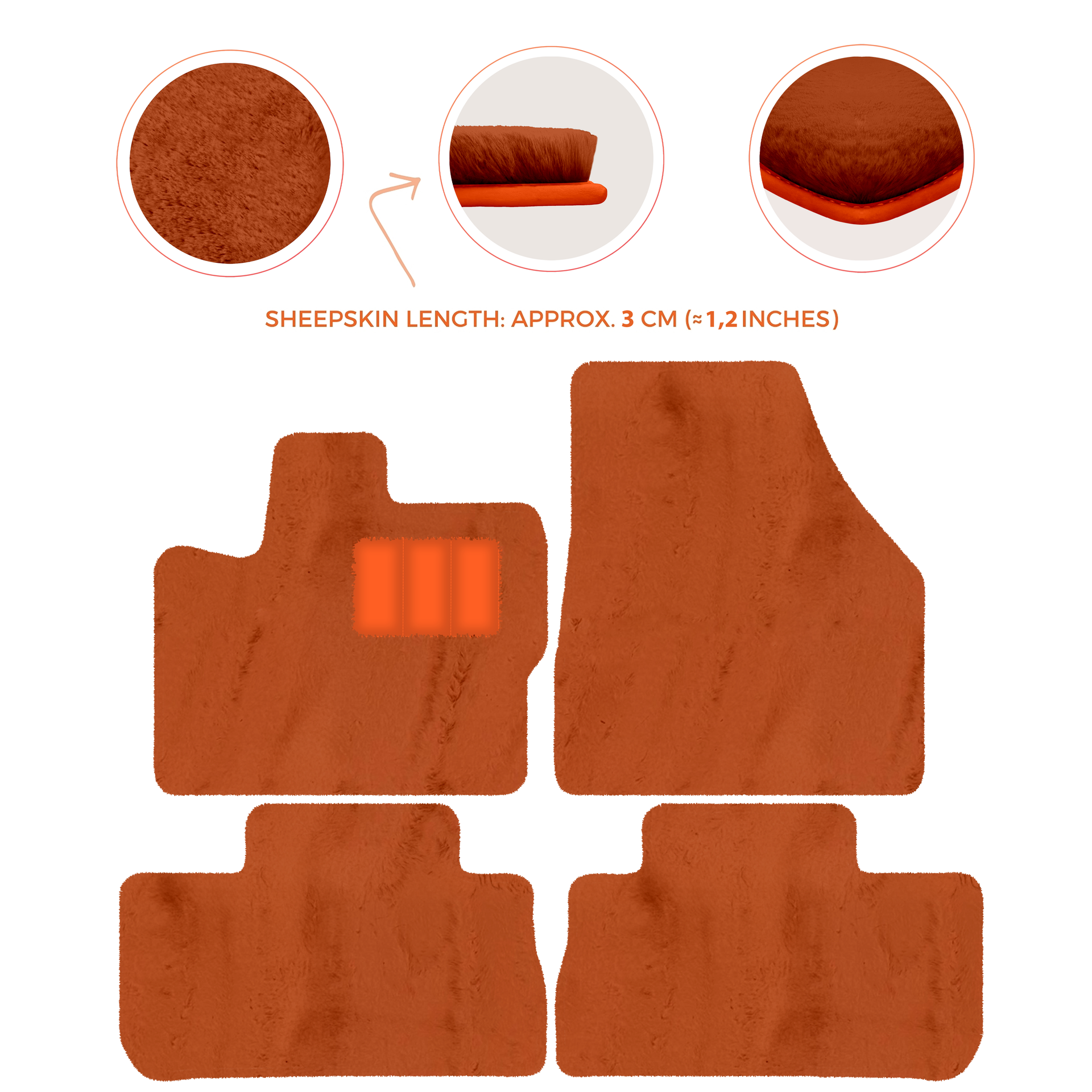 Premium Sheepskin Floor Mats for 2003-2007 Land Rover Freelander