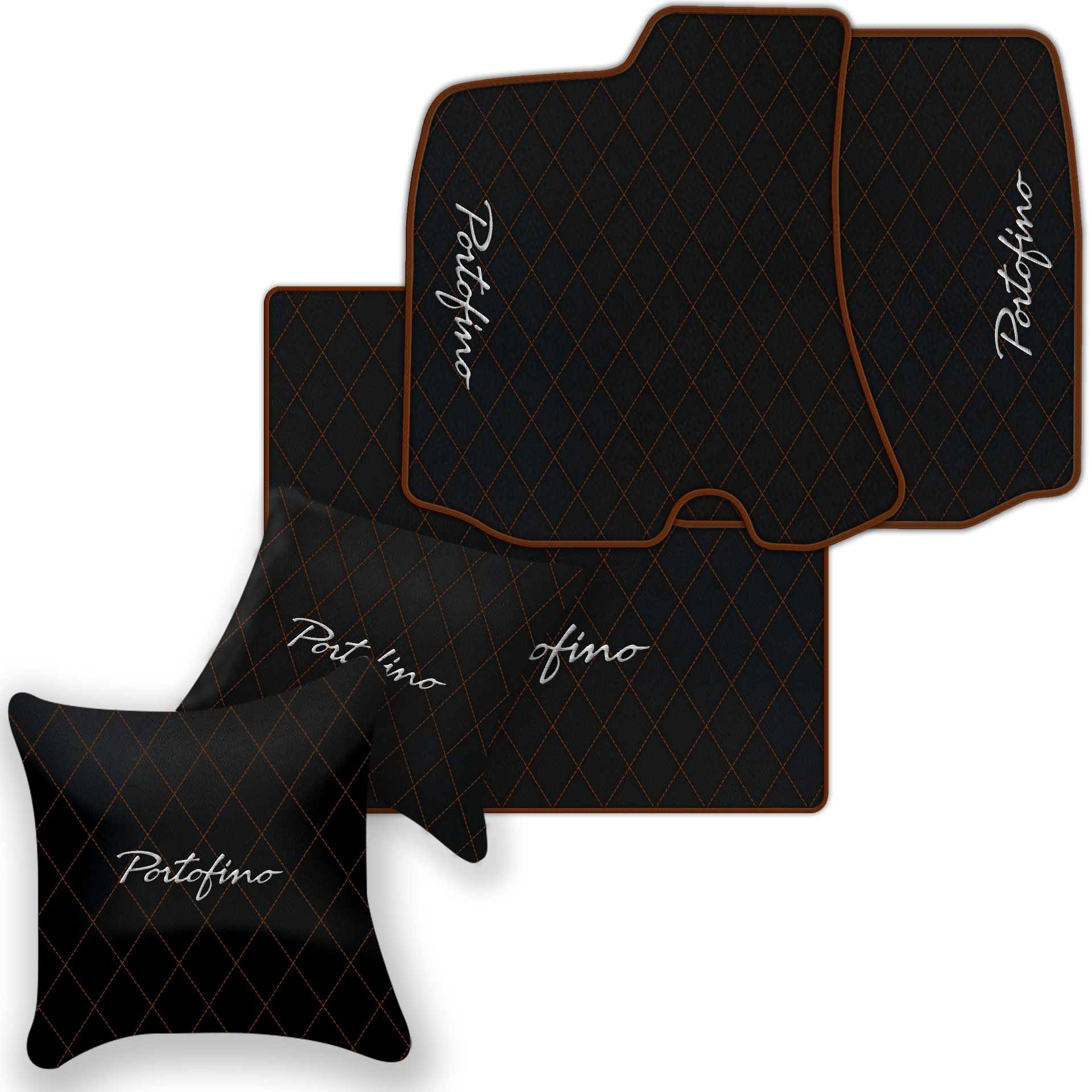 Custom Black Leather Floor Mats for Ferrari 812 Superfast (2018-2023)