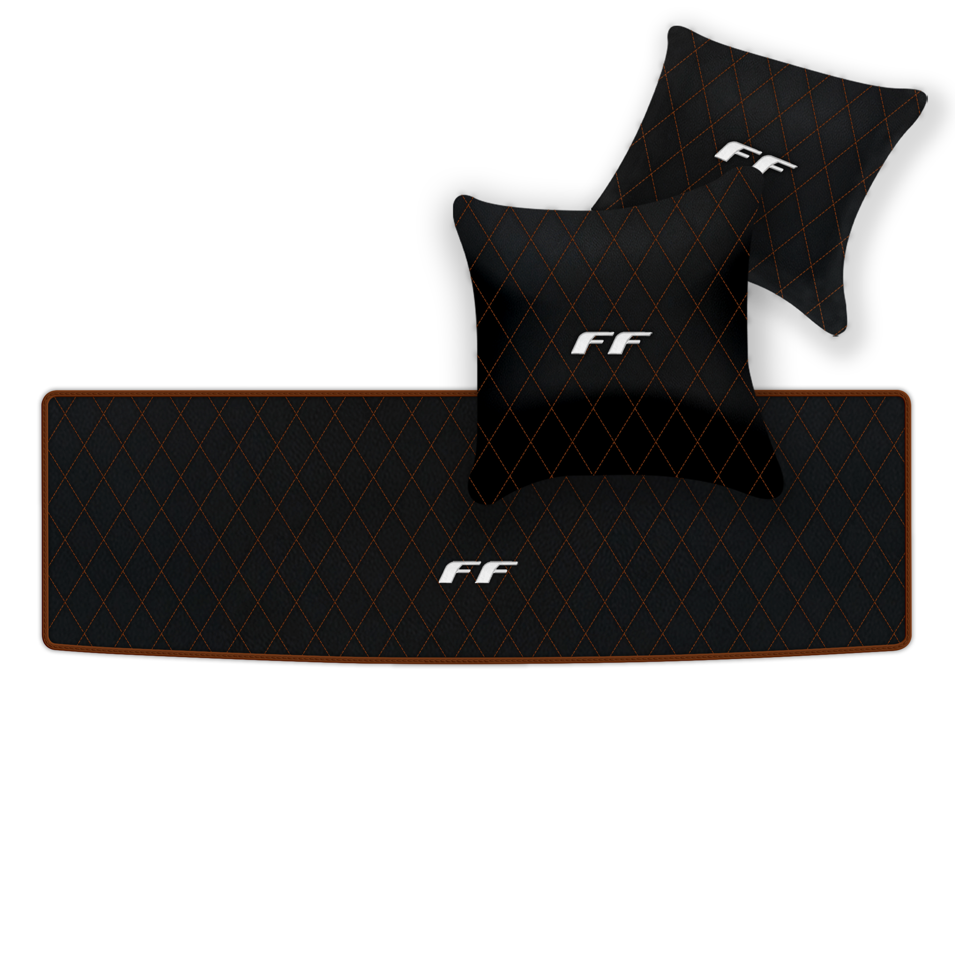 Luxury Black Leather Floor Mats for Ferrari Roma (2021-2024)