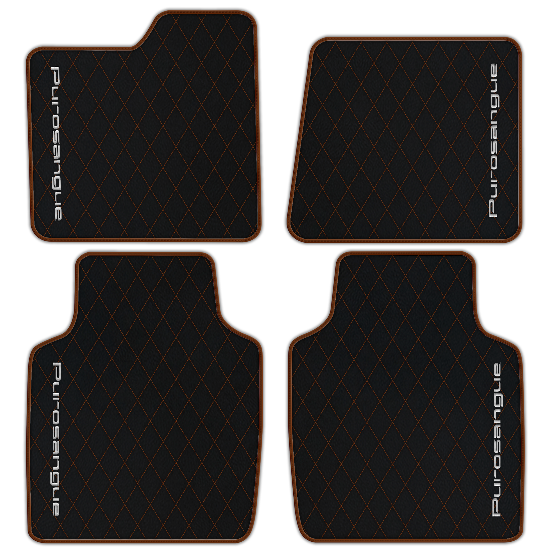 Premium Black Leather Floor Mats for Rolls Royce Shadow (1965-1977)