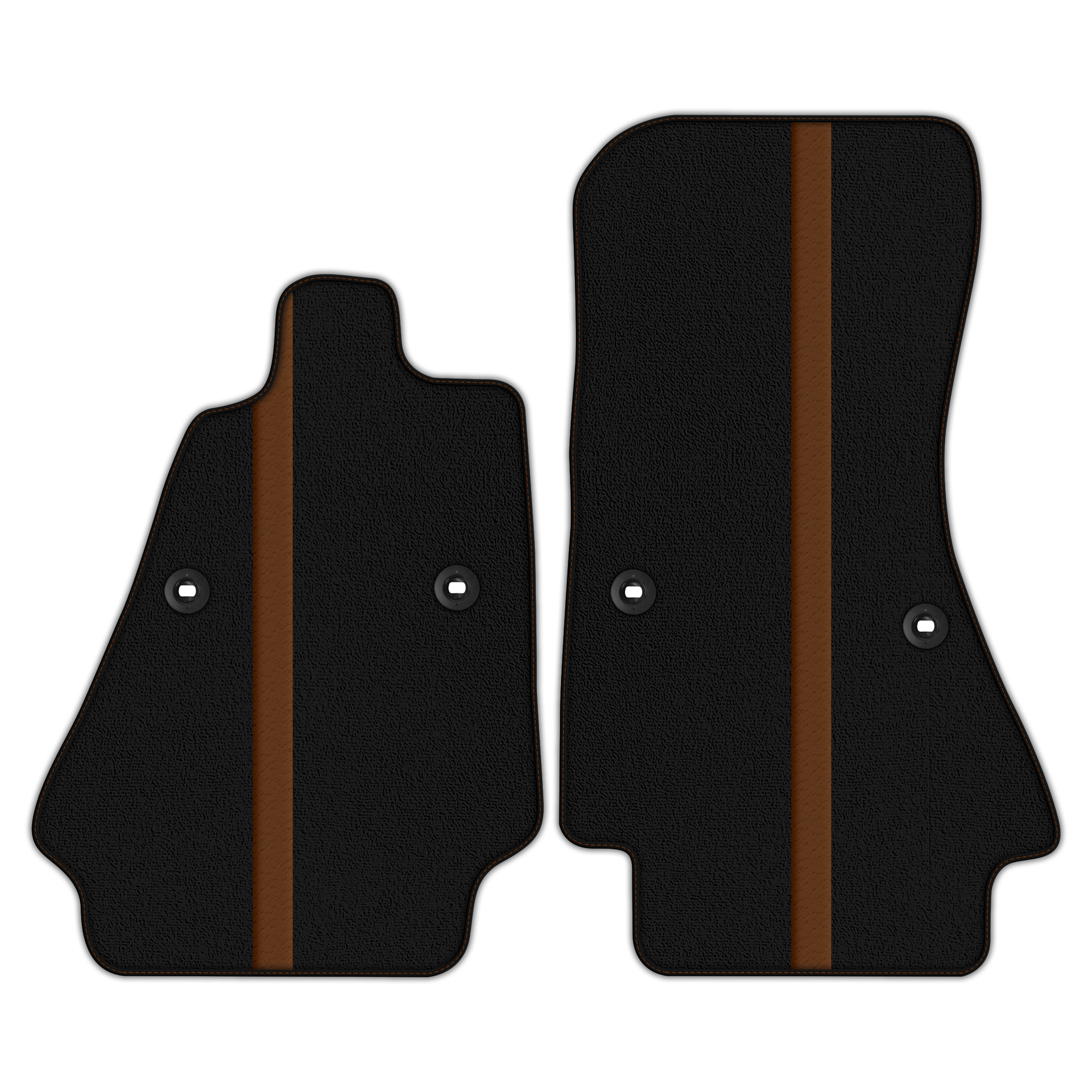 Black Floor Mats with Leather Line for Bugatti Chiron (2016-2022) - Various Colors