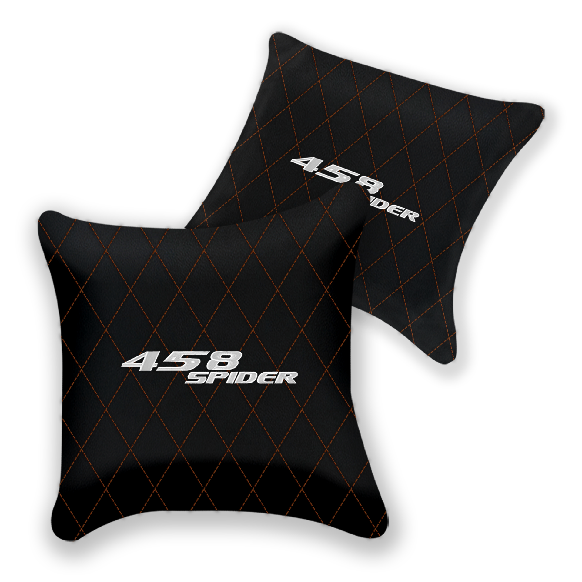 Customizable Black Leather Pillows Set for Ferrari 458 (2012-2015)