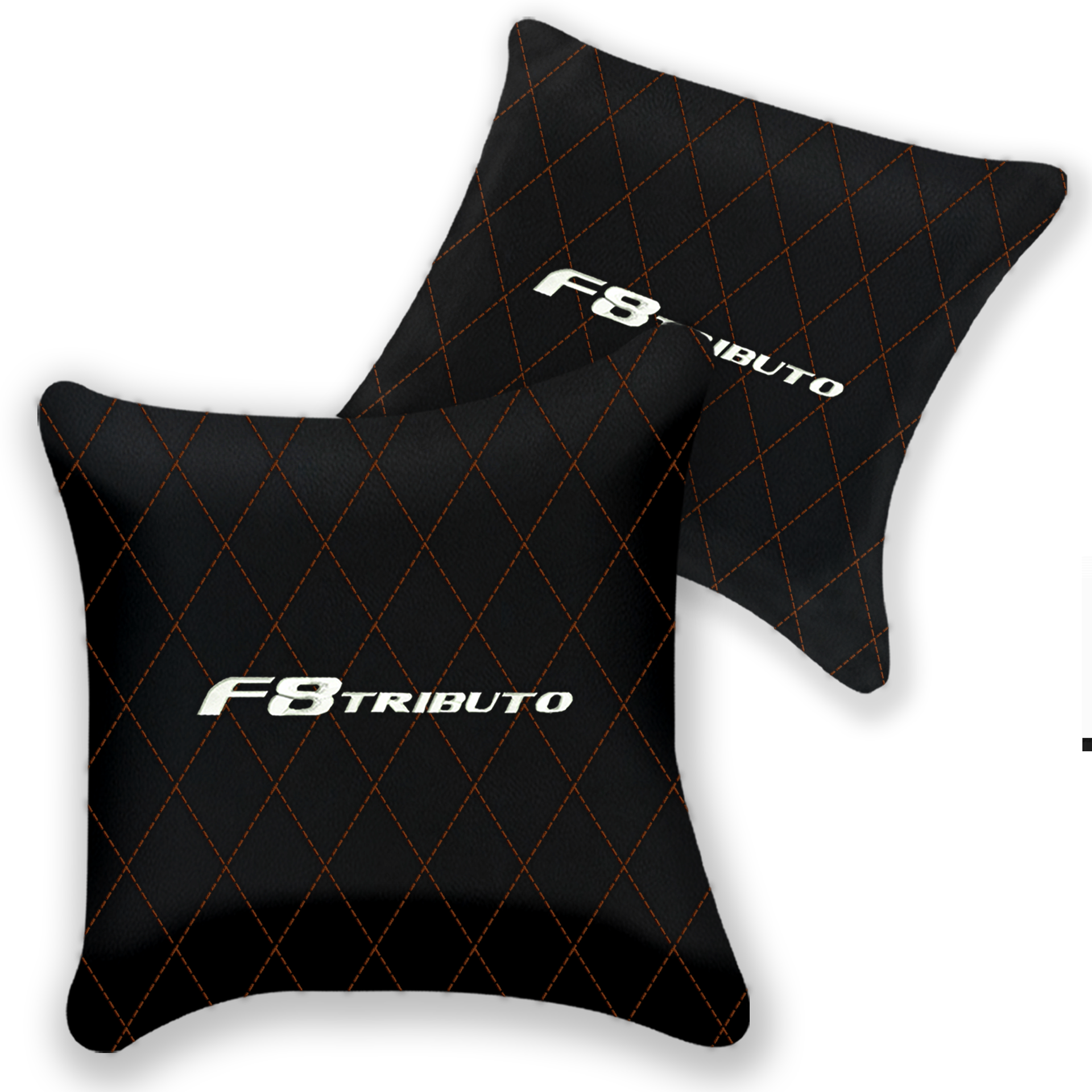 Customizable Black Leather Pillows for Ferrari F8 Spider (2019-2023)
