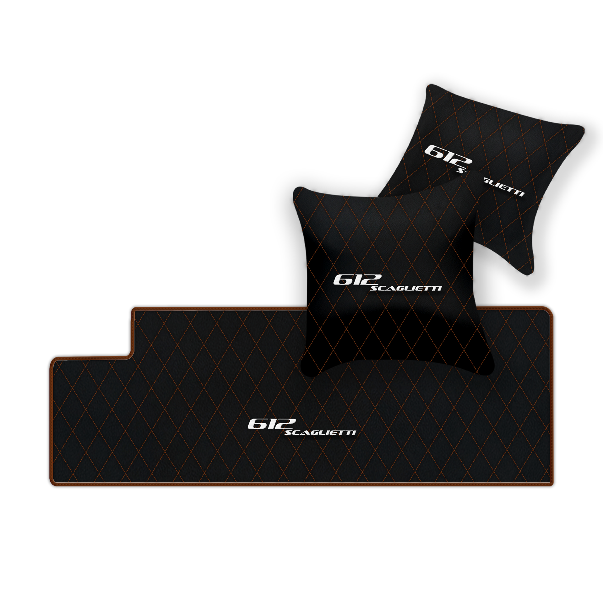 Luxury Black Leather Floor Mats for Ferrari 612 Scaglietti (2005-2011)