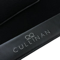 Black Floor Mats for Rolls Royce Cullinan with Carbon Fiber Leather - AutoWin