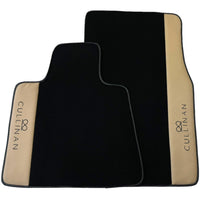Black Floor Mats for Rolls Royce Cullinan with Beige Leather - AutoWin