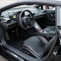 Carbon Fiber Black Floor Mats for Lamborghini Huracan STO with Italian Flag