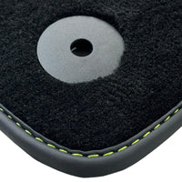 Black Floor Mats for Lamborghini Urus with Green Leather | Black Logo - AutoWin