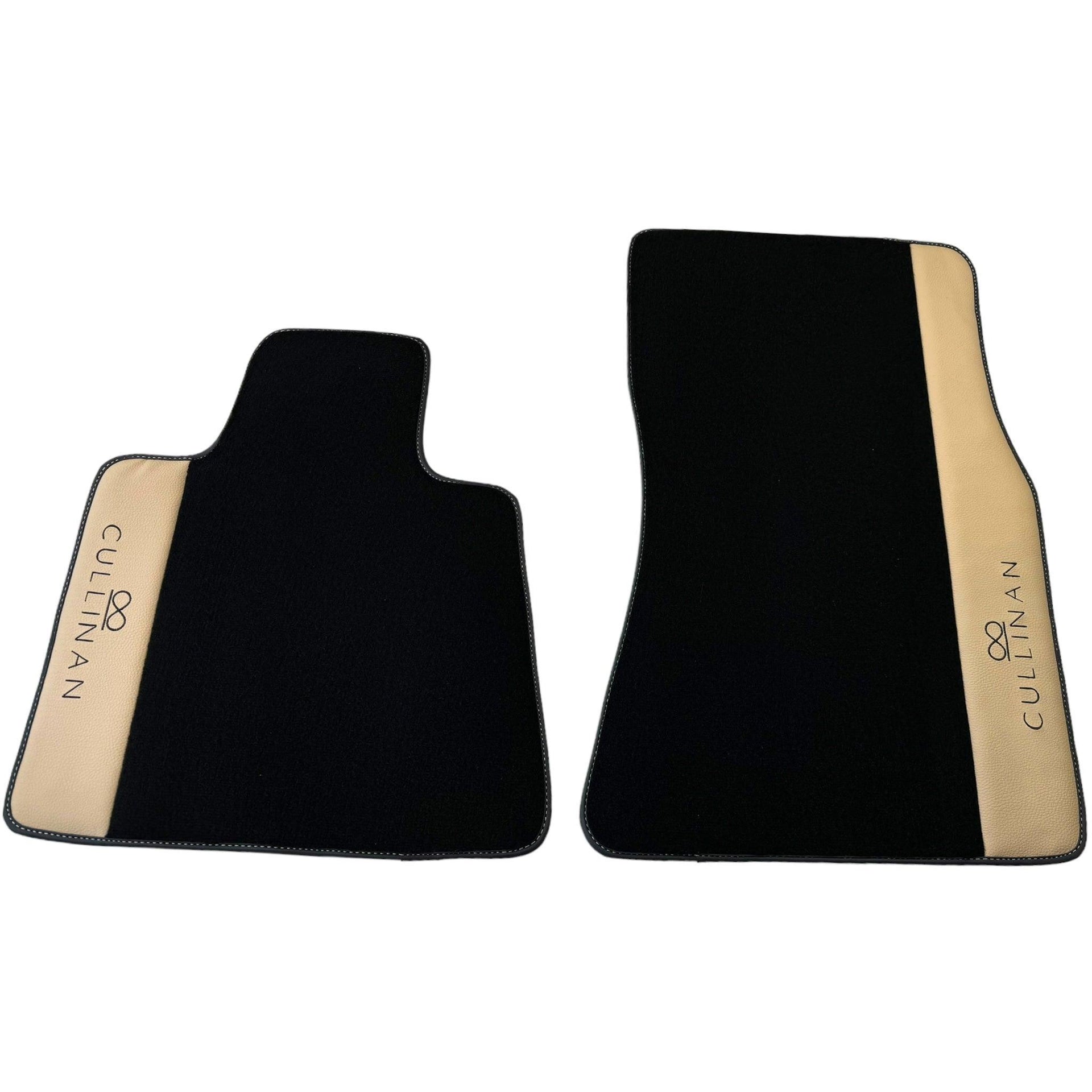 Black Floor Mats for Rolls Royce Cullinan with Beige Leather - AutoWin