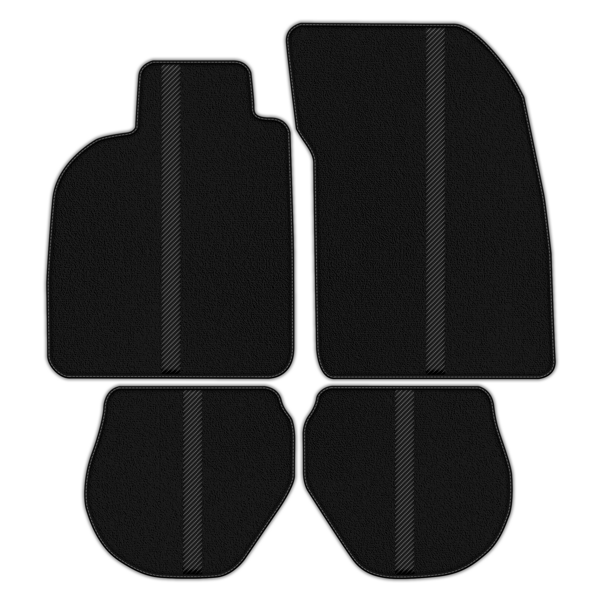 Black Floor Mats with Leather Line for Porsche 911 - 993 (1994-1998) - Various Colors
