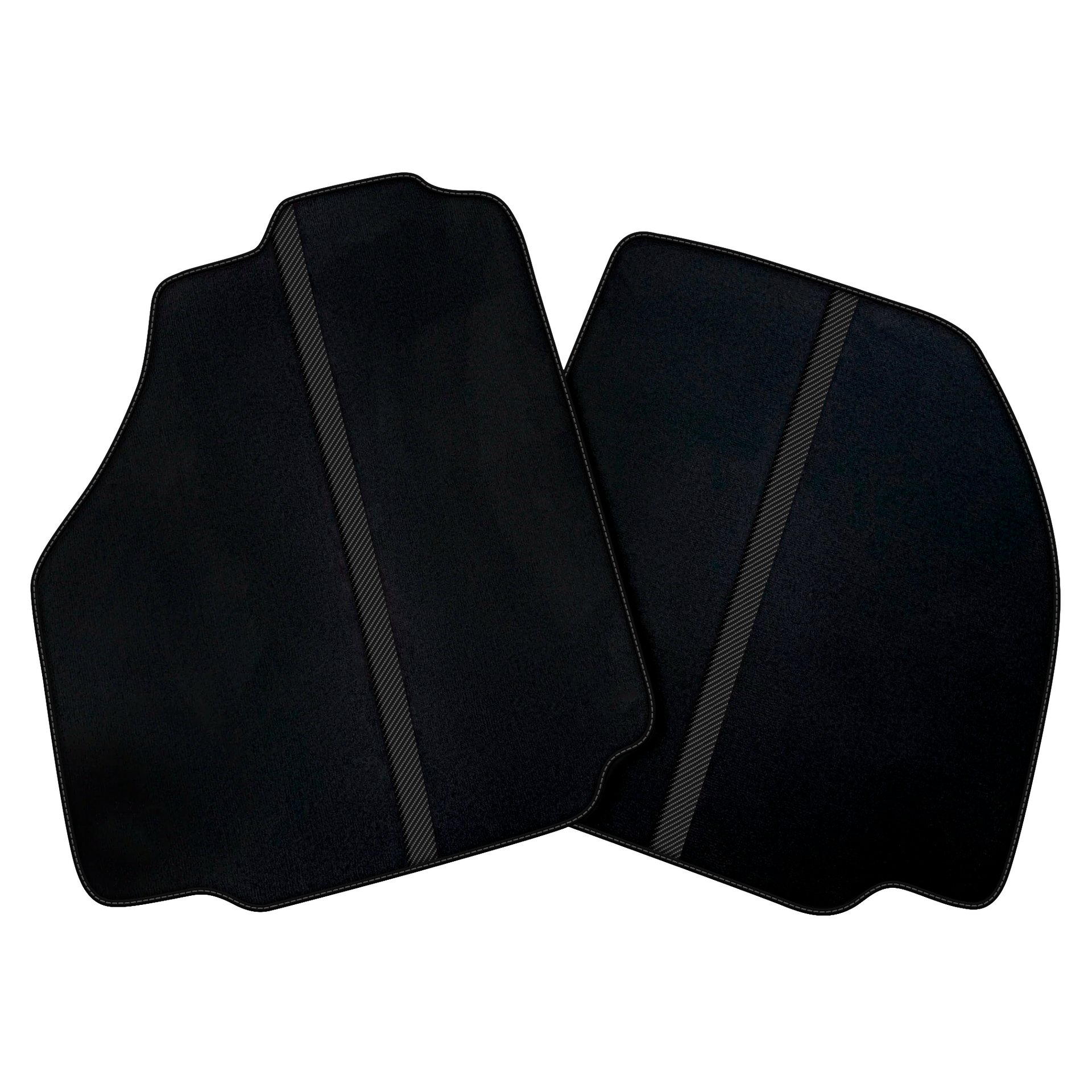 Black Car Floor Mats with Leather Line for Ferrari F8 Tributo (2019-2023) | Various Colors