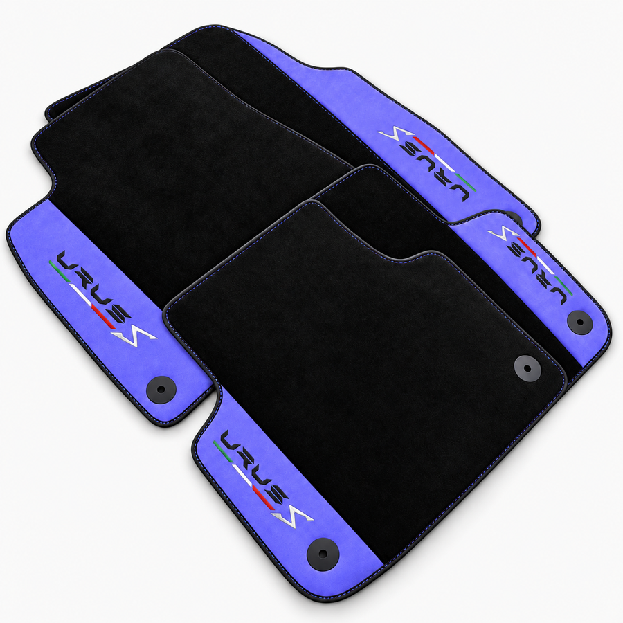 Lamborghini・Urus用パープルレザー黒フロアマット