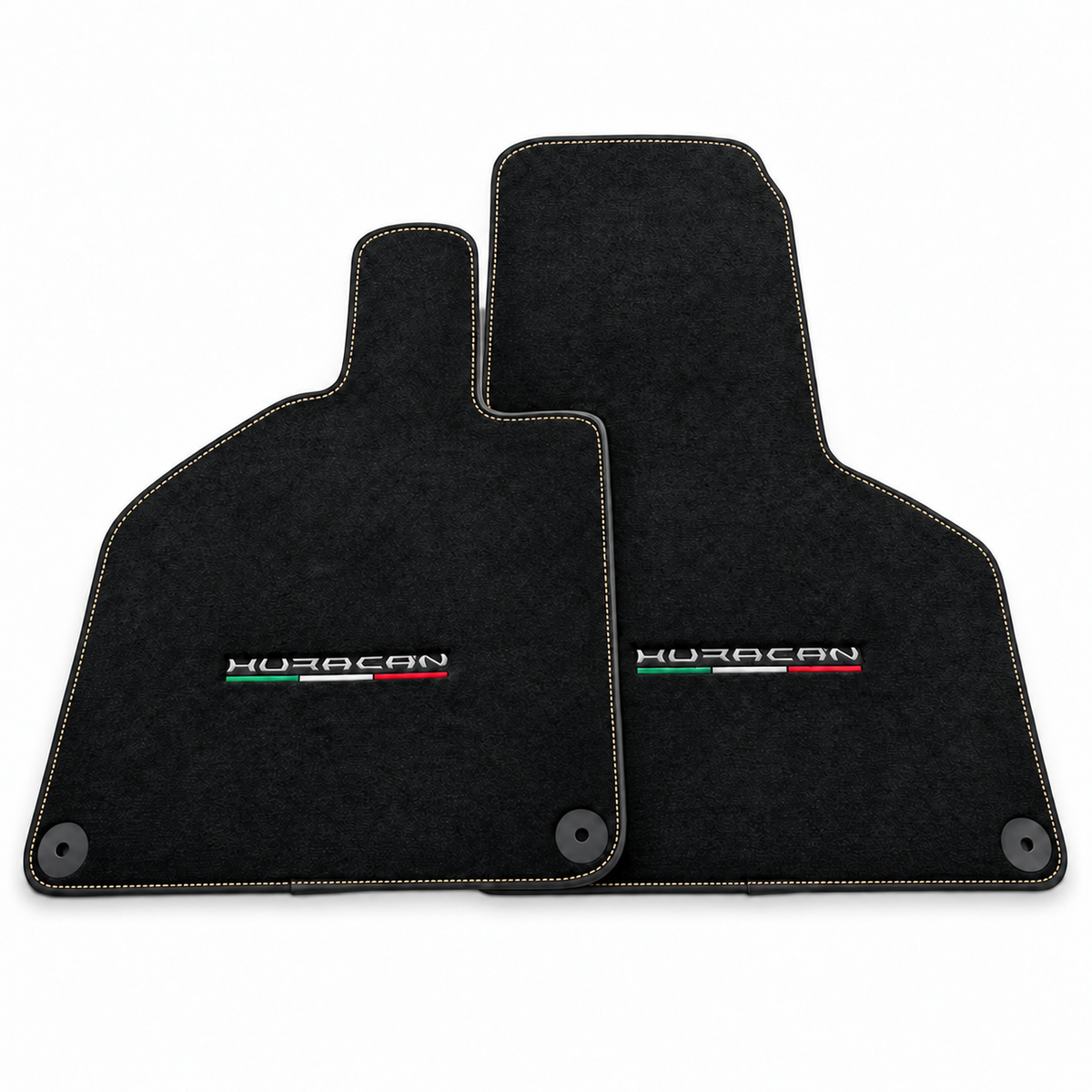Schwarze Fußmatten aus Carbonfaser für Lamborghini Huracan STO