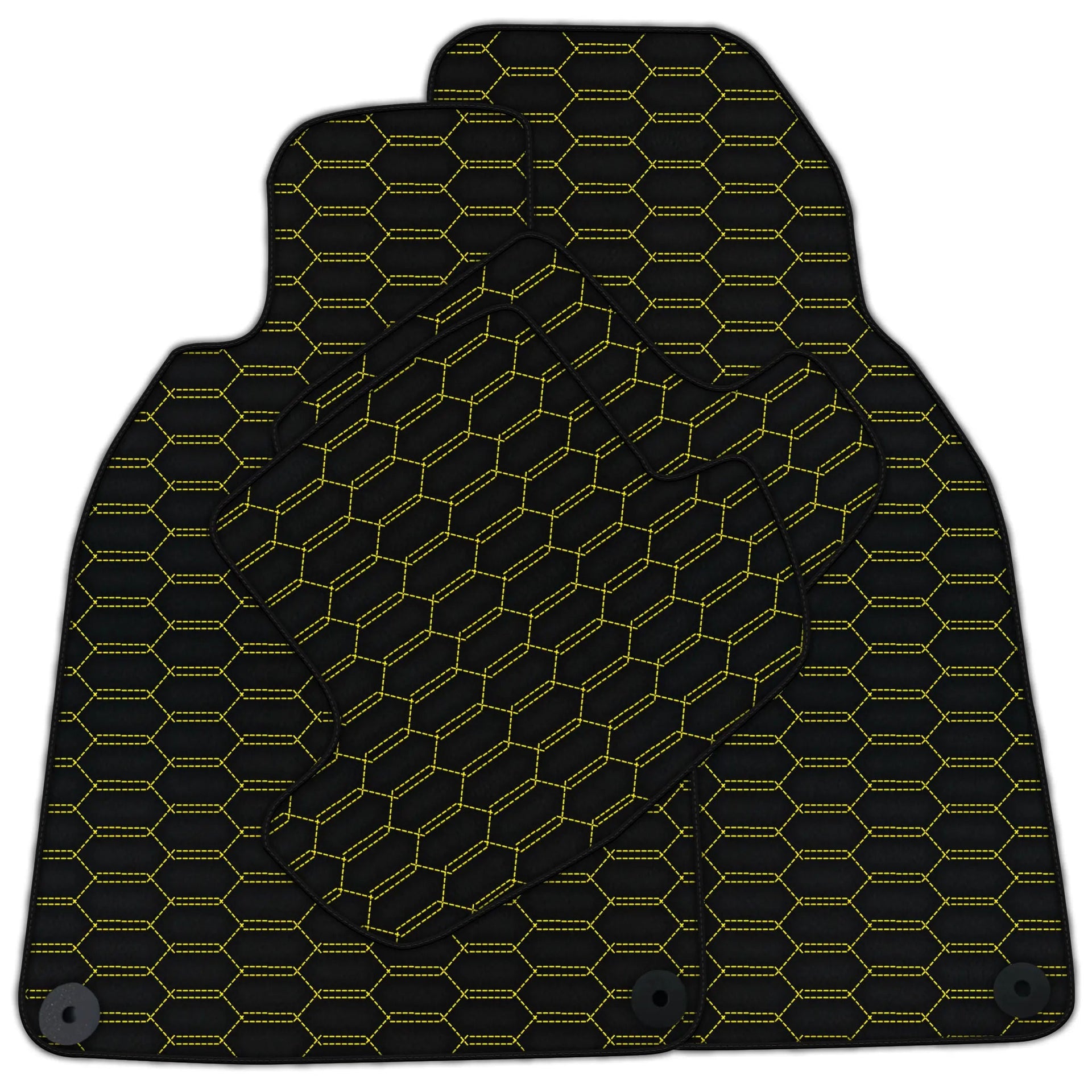 Customizable Leather Floor Mats with Interlaced Hex Pattern for Porsche 911 - 992 (2019-2024)