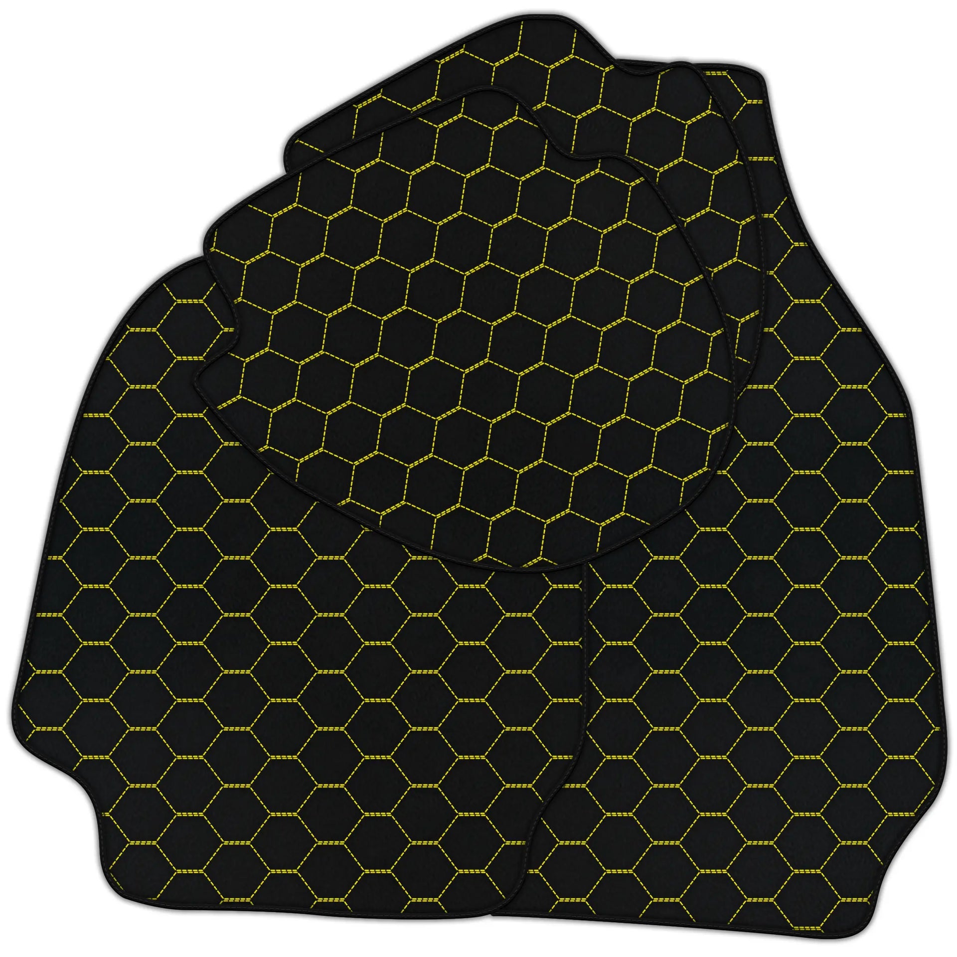 Customizable Leather Floor Mats with Symmetrical Hex Pattern for Porsche Classic 911 (1963-1989)