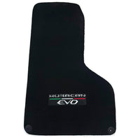 Black Floor Mats for Lamborghini Huracan EVO (2014-2023) with White Trim - AutoWin