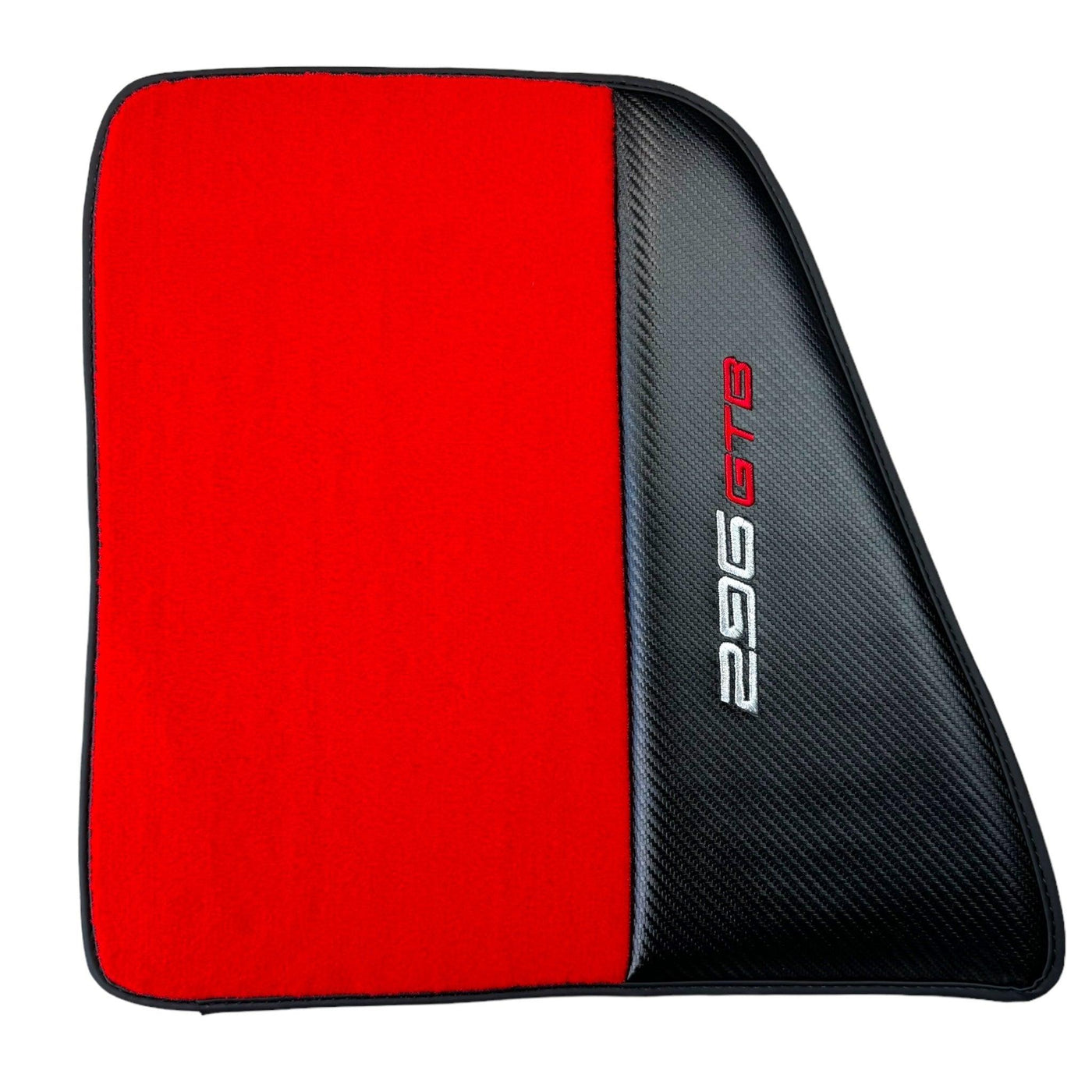 Red Floor Mats for Ferrari 296 GTB (2022-2024) with Carbon Fiber - AutoWin
