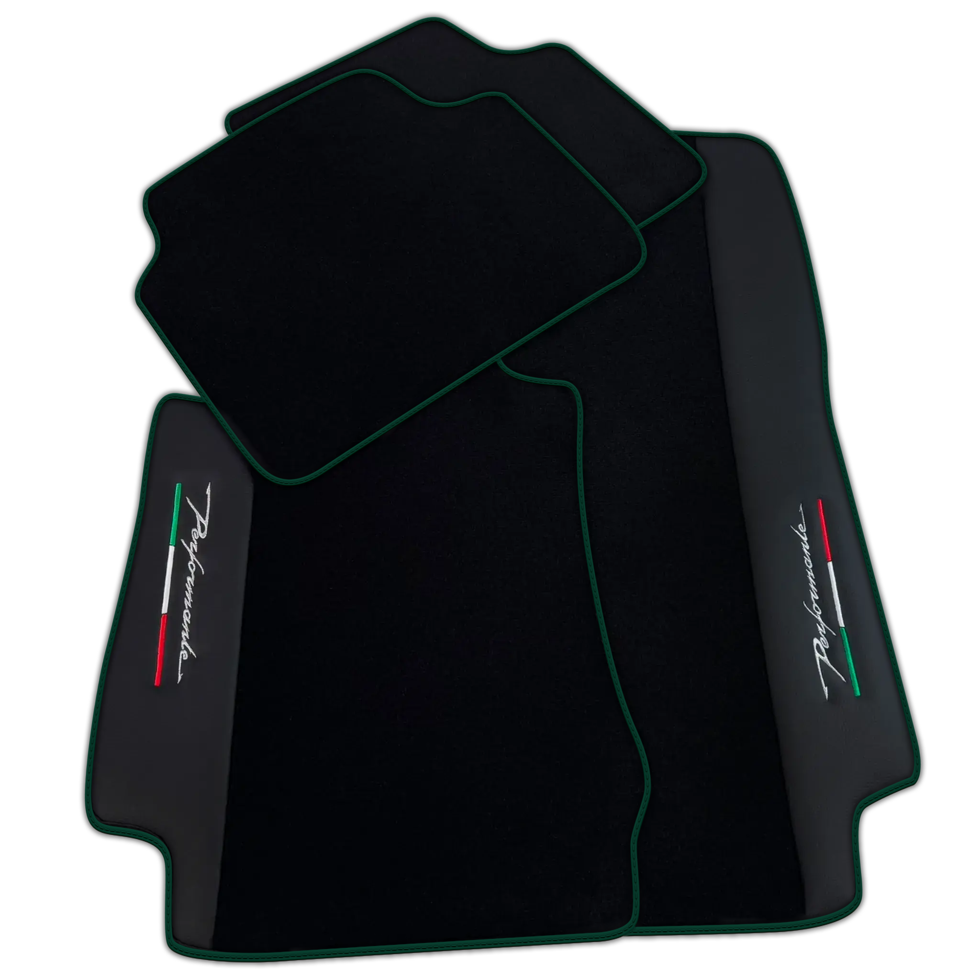 Black Floor Mats for Alfa Romeo Giulia (1962-1978) with Leather | Performante