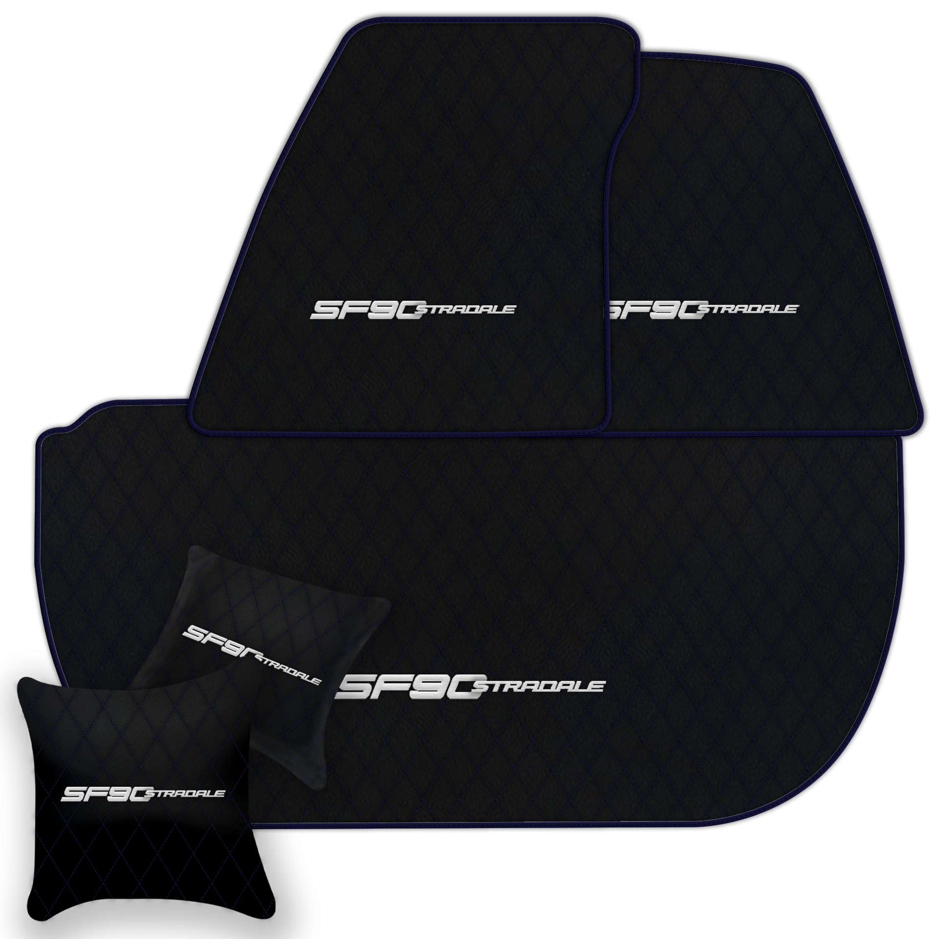 Premium Black Leather Floor Mats for Ferrari 360 (1999-2005)