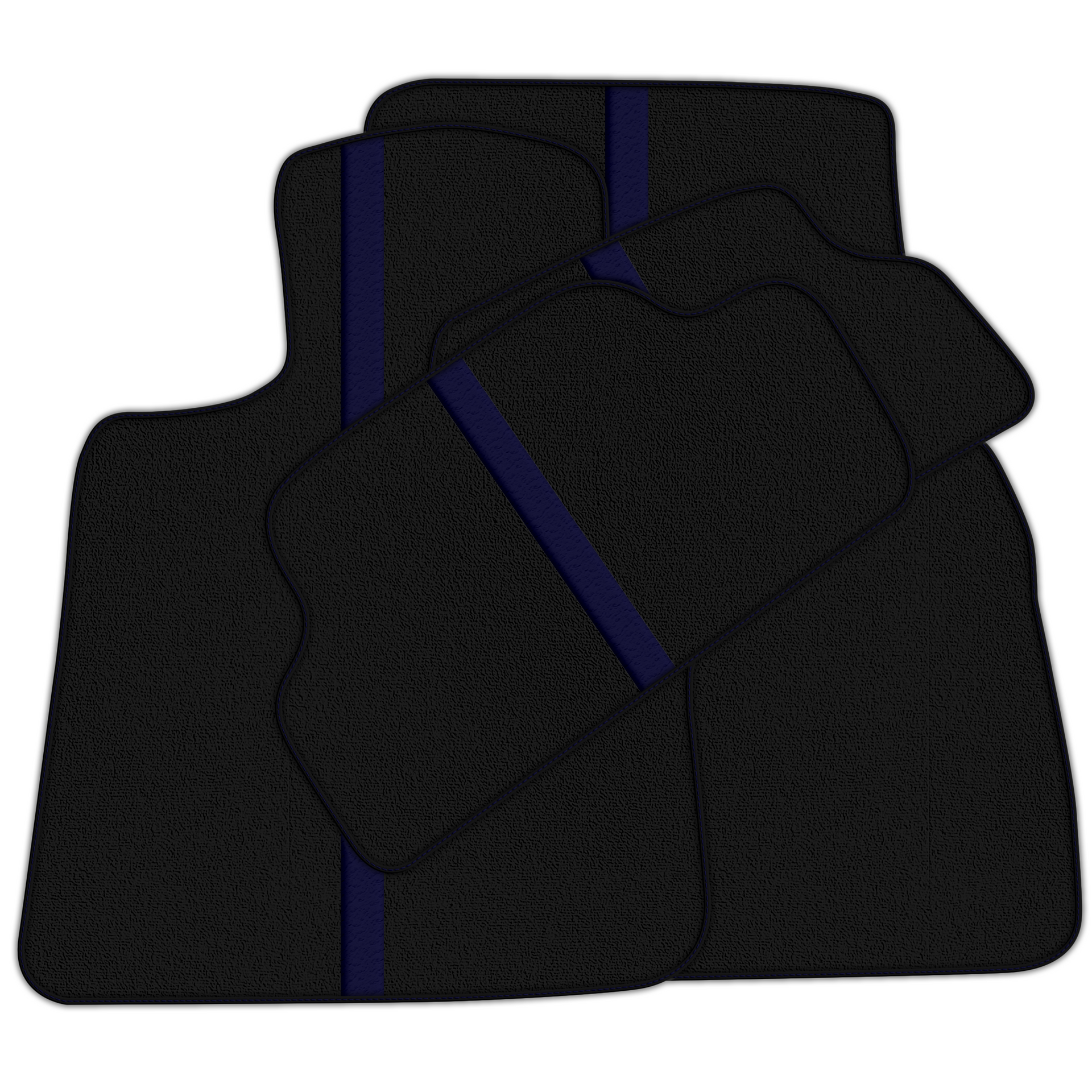 Black Floor Mats with Leather Line for Mini Cabrio F57 Convertible (2016-2023) - Various Colors