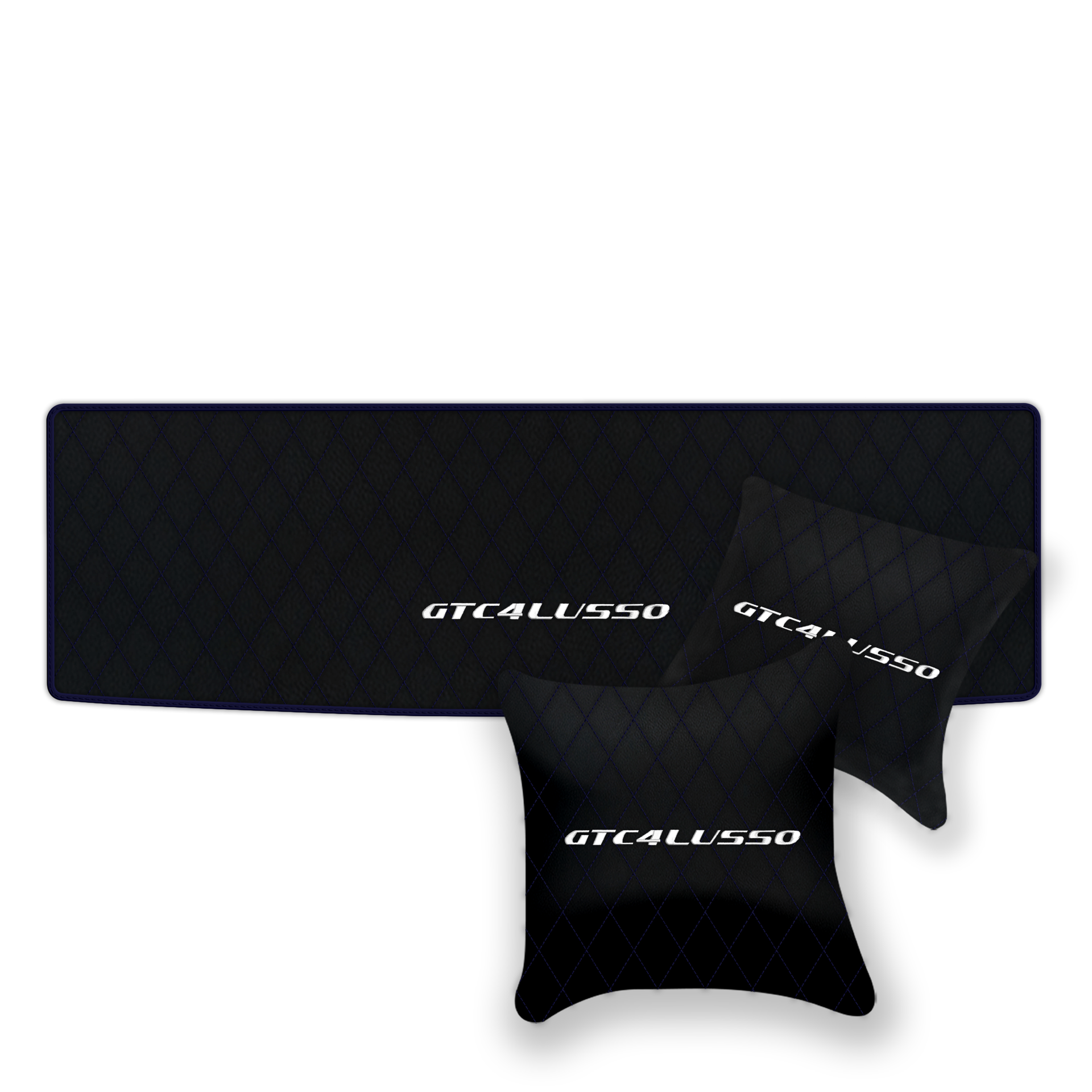 Luxury Black Leather Floor Mats for Ferrari Roma (2021-2024)