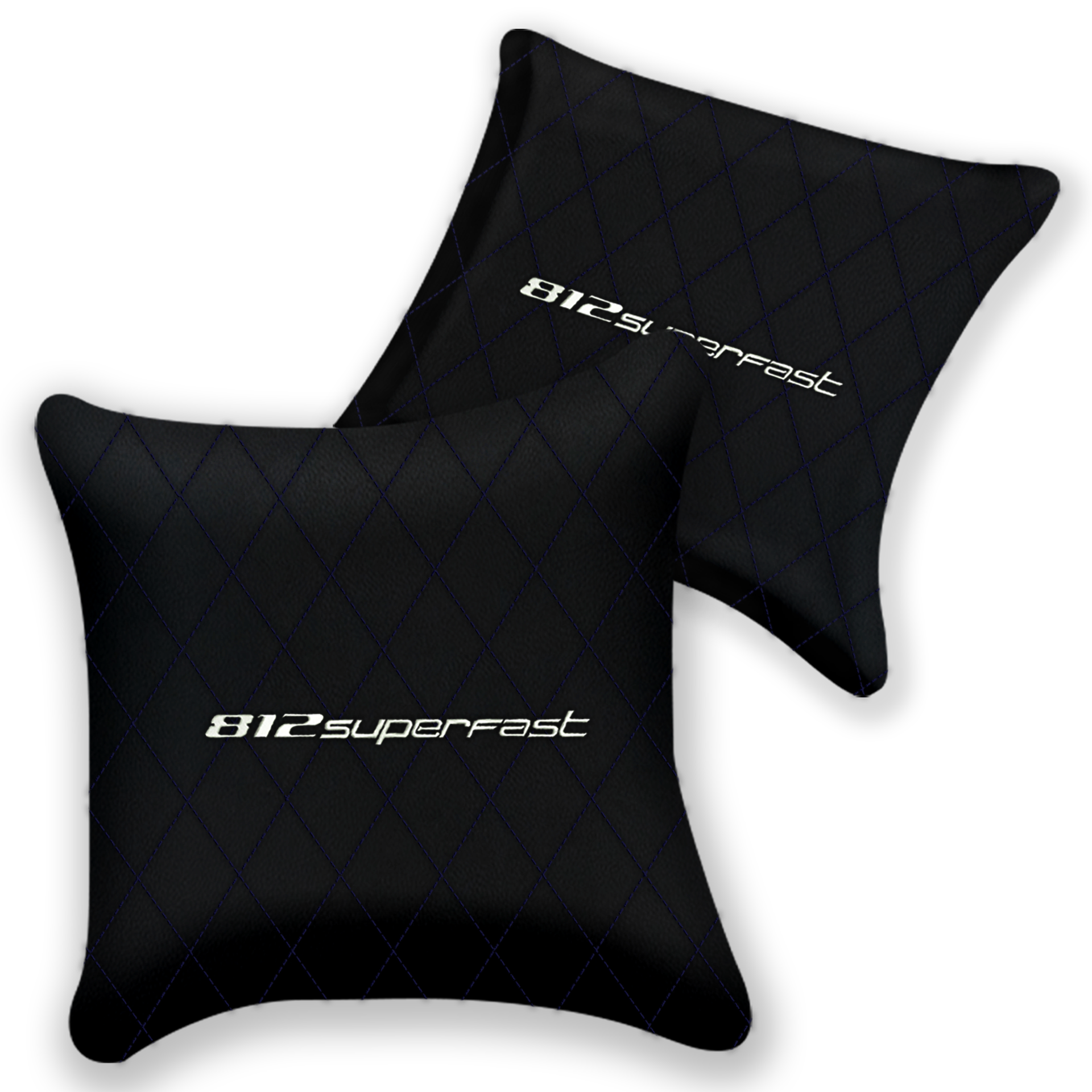 Customizable Black Leather Pillows for Ferrari F12 (2012-2022)