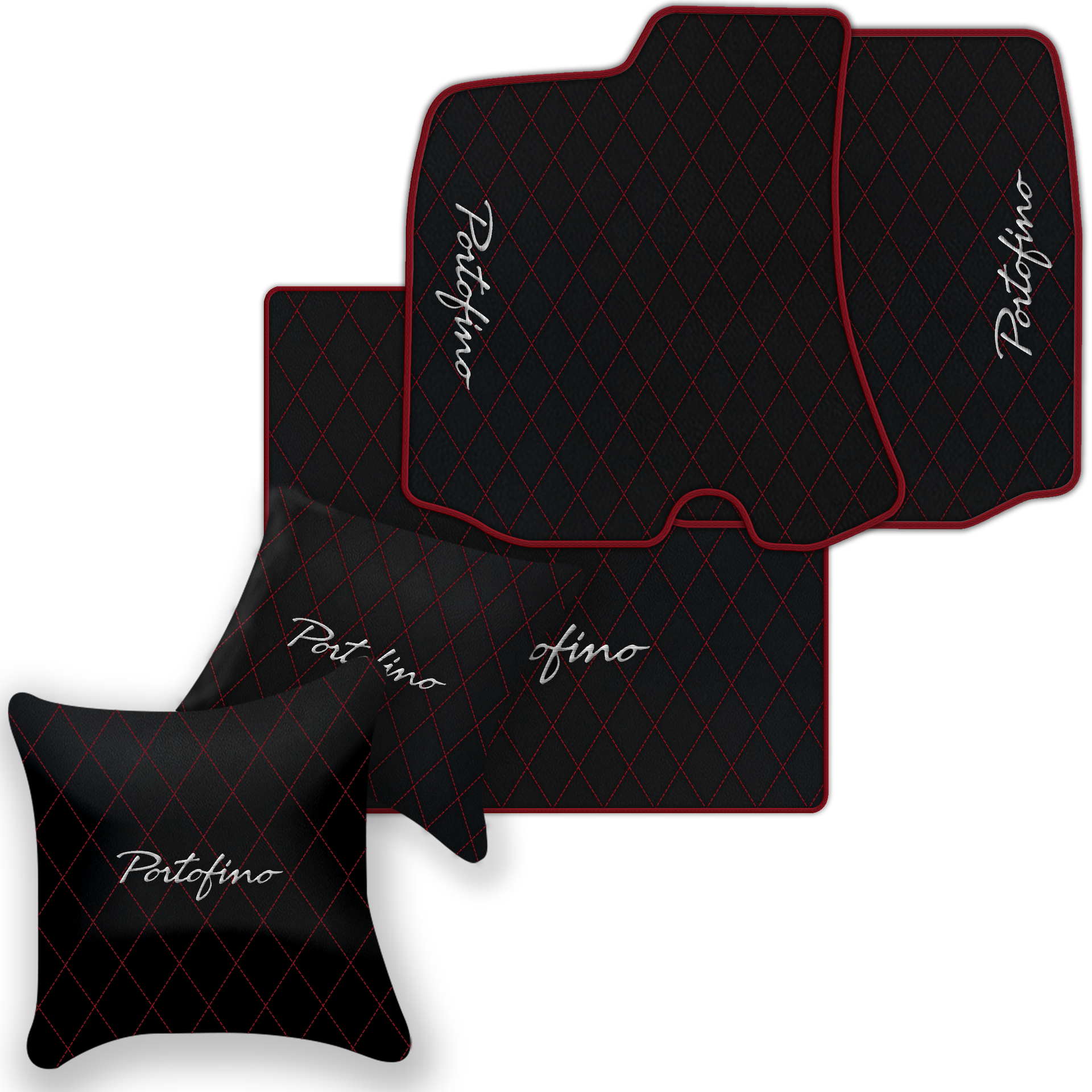 Custom Black Leather Floor Mats for Ferrari 812 Superfast (2018-2023)