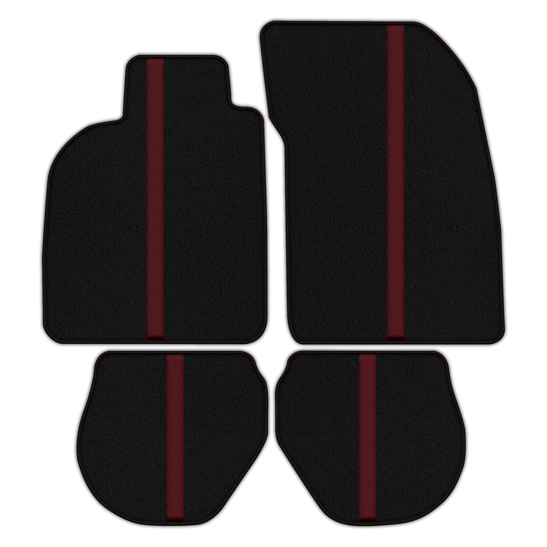 Black Floor Mats with Leather Line for Porsche 911 - 993 (1994-1998) - Various Colors