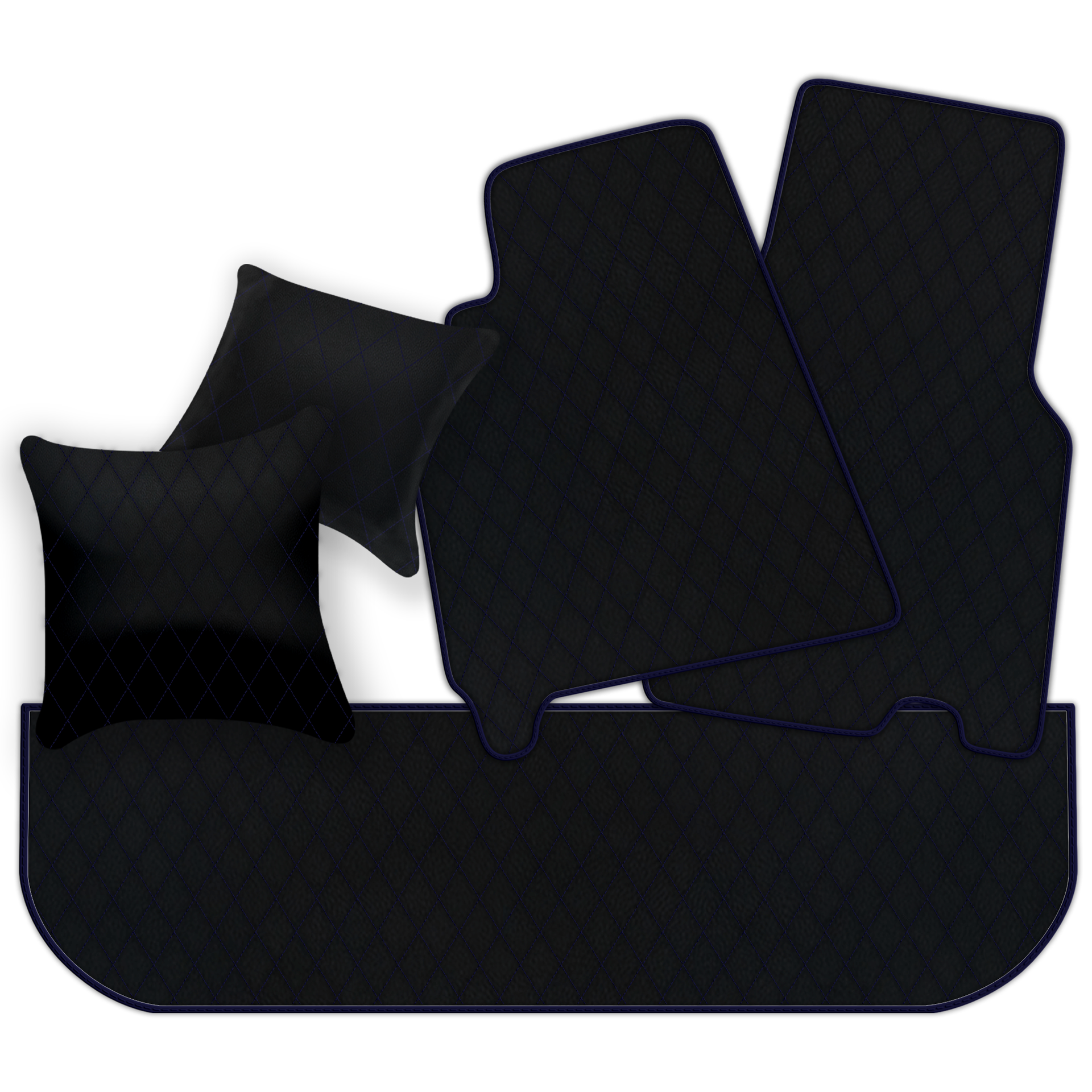 フェラーリ 550 マラネロ (1996-2002) 用シングル ダイヤモンド パターンのカスタマイズ可能なレザー フロア マット - AutoWin