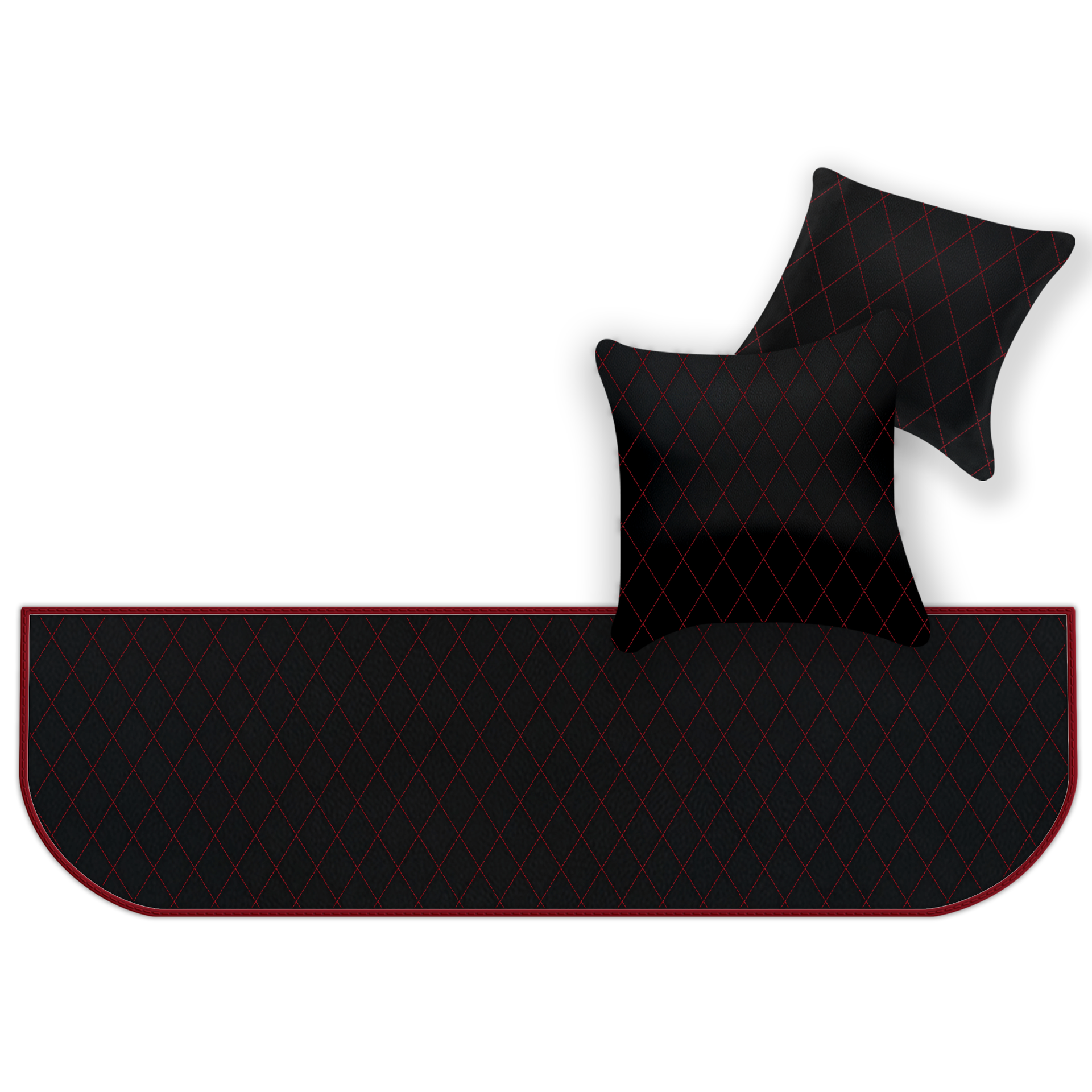 フェラーリ 550 マラネロ (1996-2002) 用シングル ダイヤモンド パターンのカスタマイズ可能なレザー フロア マット - AutoWin