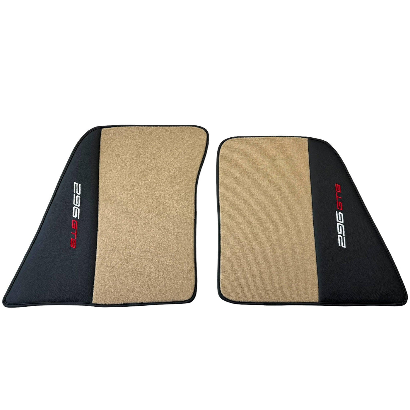 Beige Floor Mats for Ferrari 296 GTB (2022-2024) with Leather - AutoWin