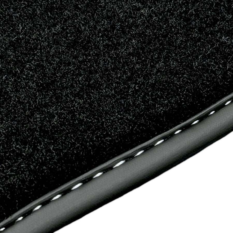 Black Floor Mats for Rolls Royce Cullinan with Carbon Fiber Leather - AutoWin