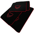 Black Floor Mats Red Trim for Pontiac FireBird (1970-1981) Trans Am - AutoWin
