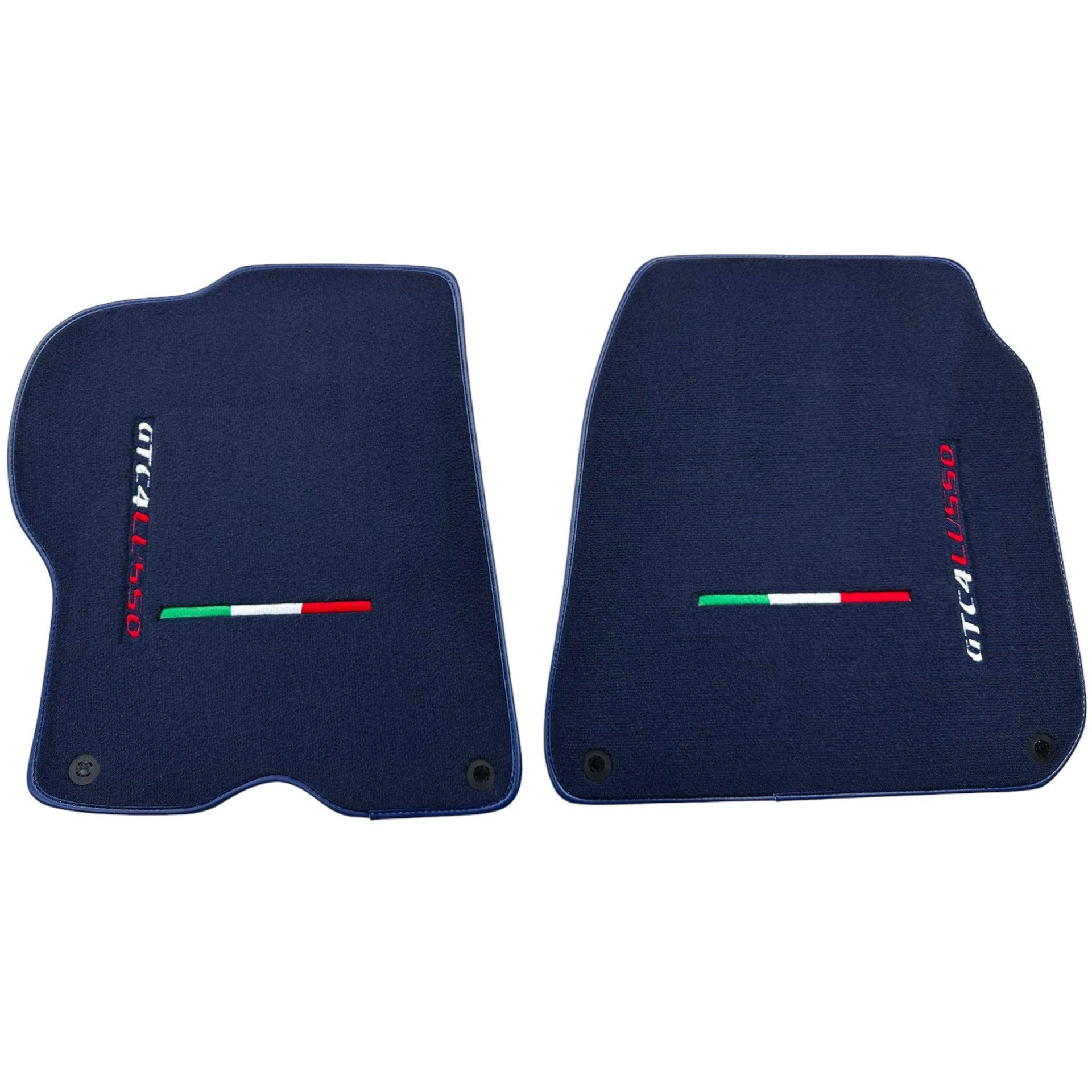 Dark Blue Floor Mats For Ferrari GTC4 Lusso (2016-2023) Italian Edition - AutoWin