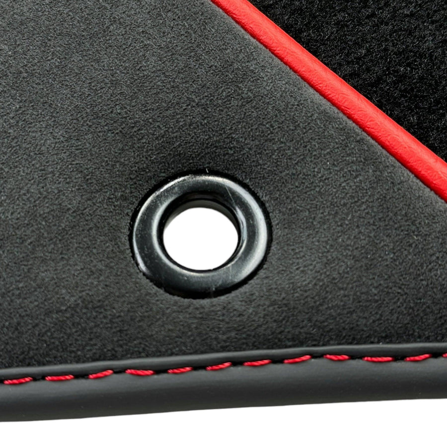 Black Floor Mats for Lamborghini Aventador SVJ with Alcantara Leather - AutoWin