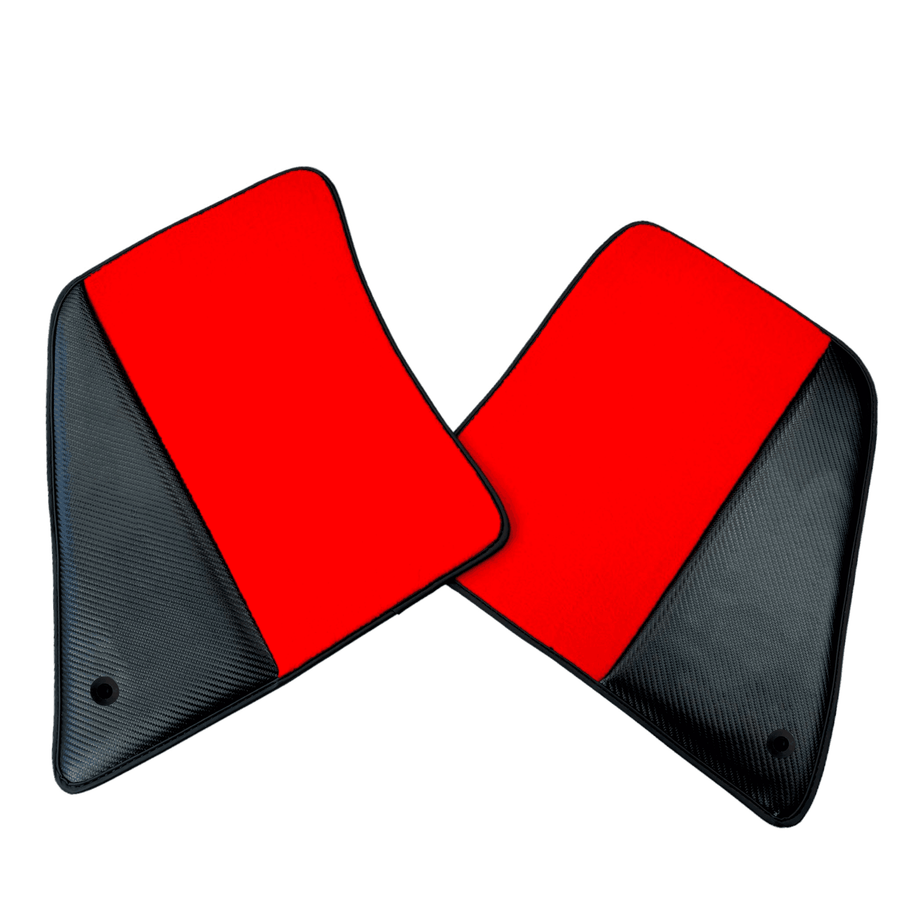 Red Floor Mats for Ferrari 296 GTS (2022-2024) with Carbon Fiber - AutoWin