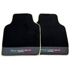 Black Floor Mats for Ferrari Purosangue with Leather and Beige Trim | Italian Edition - AutoWin