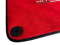 Floor Mats for Lamborghini Huracan Alcantara Red Leather With Huracan Logo - AutoWin