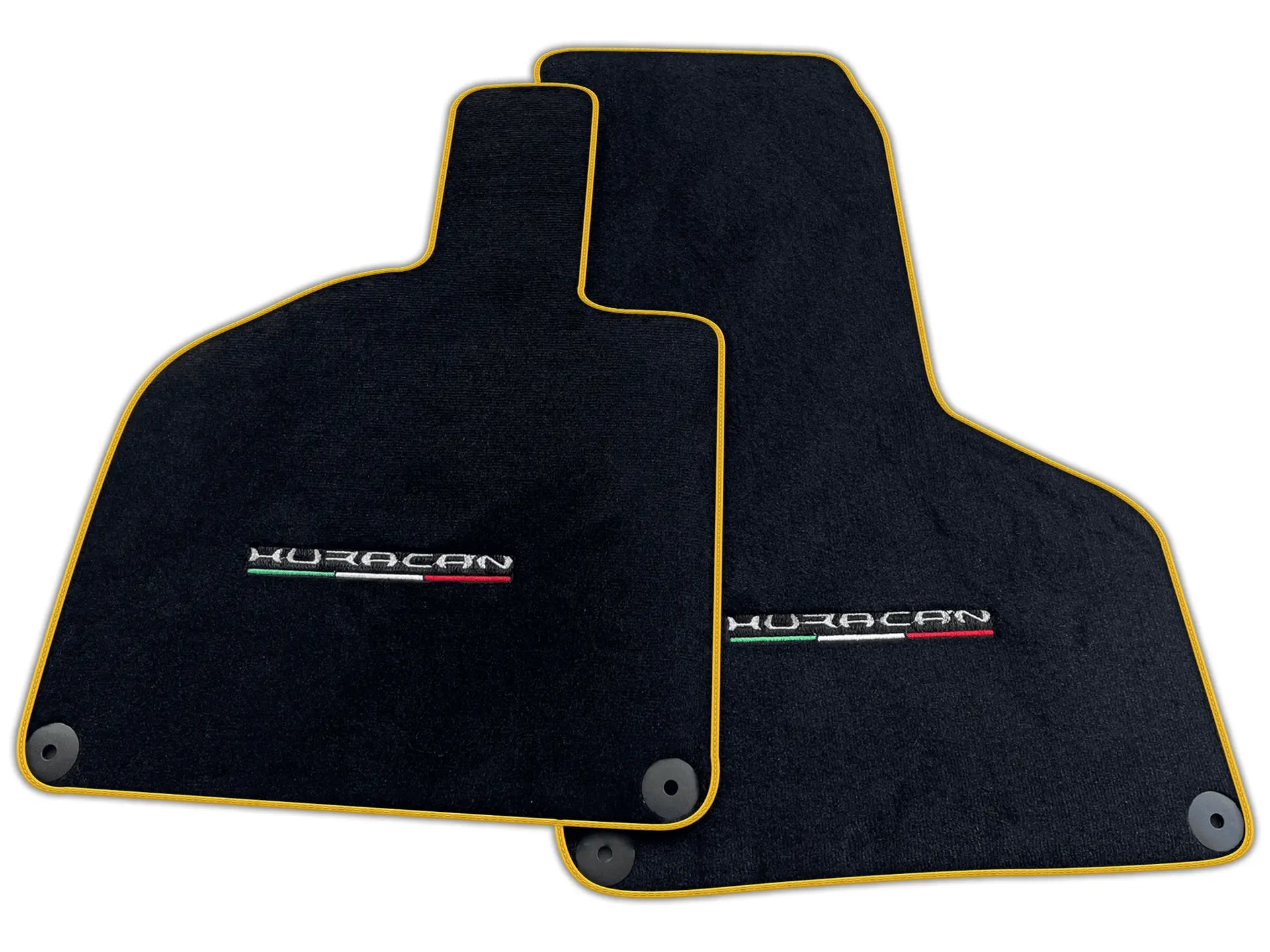 Floor Mats for Lamborghini Huracan With Italian Flag Green Stitch | Various Trim Colors