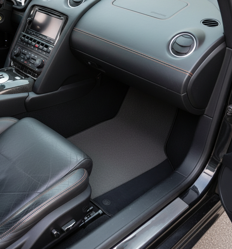 Custom Gray Floor Mats for Lamborghini Gallardo With Alcantara Leather