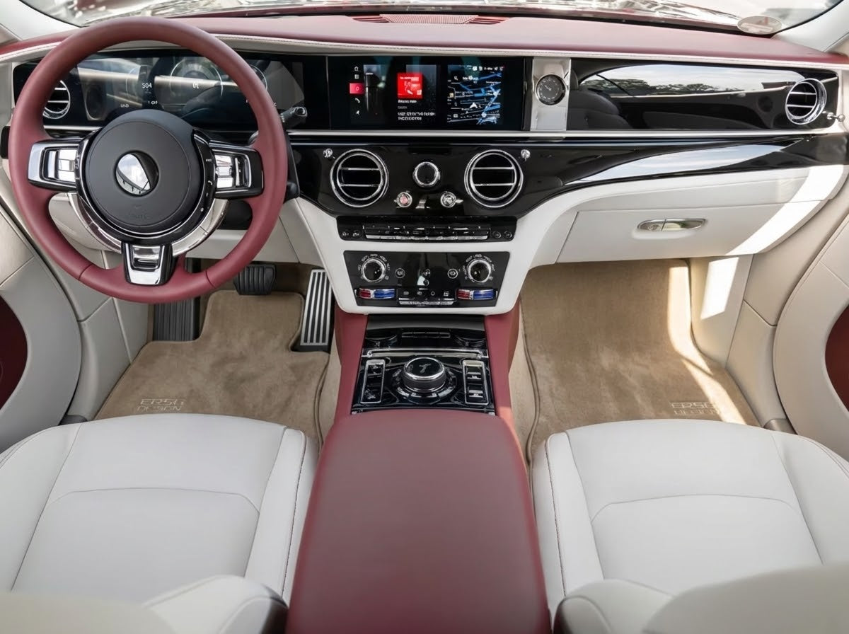 Fußmatten für Rolls Royce Spectre (2023–2024), beige ER56-Design
