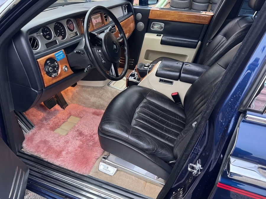 Rosa Schaffell-Fußmatten für Rolls Royce Phantom Drophead Coupe 2007–2016 Er56 Designmarke