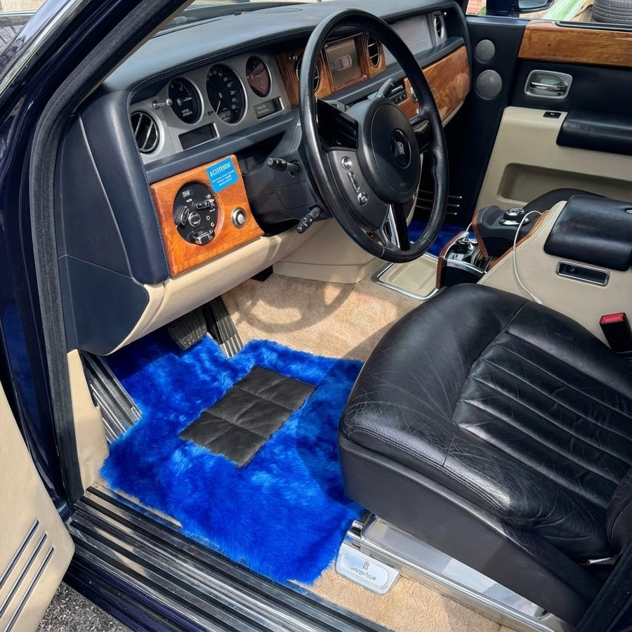 Blaue Schaffell-Fußmatten für Rolls-Royce Phantom Sedan (2003-2016)